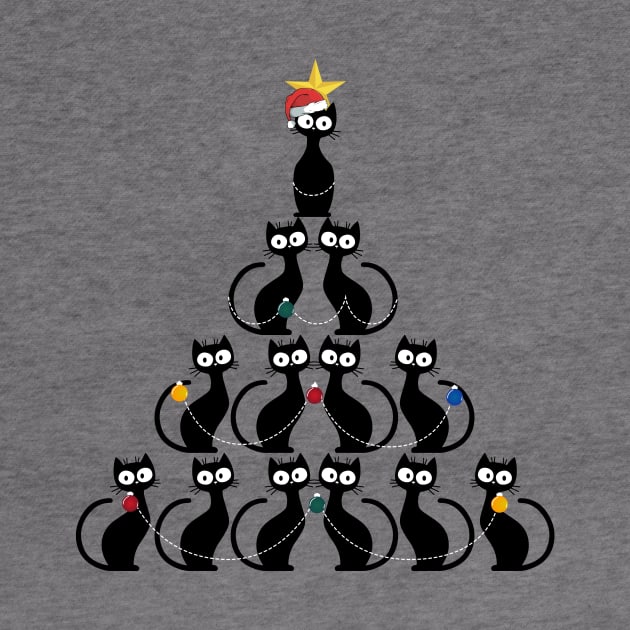 Christmas Black Cat Christmas Tree by Skylane